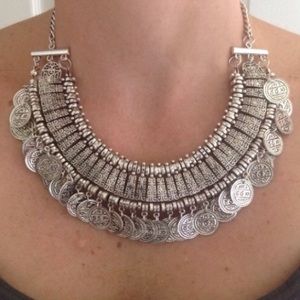 - New Free People Inspired Silver Coin Necklace